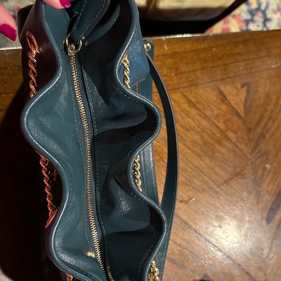 Coach Green Leather Evelyn Bag - Picture 5 of 8